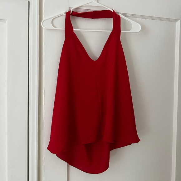 Express Red Sweetheart Halter Neck Flowy Tank, Women's Small - Picture 2 of 5